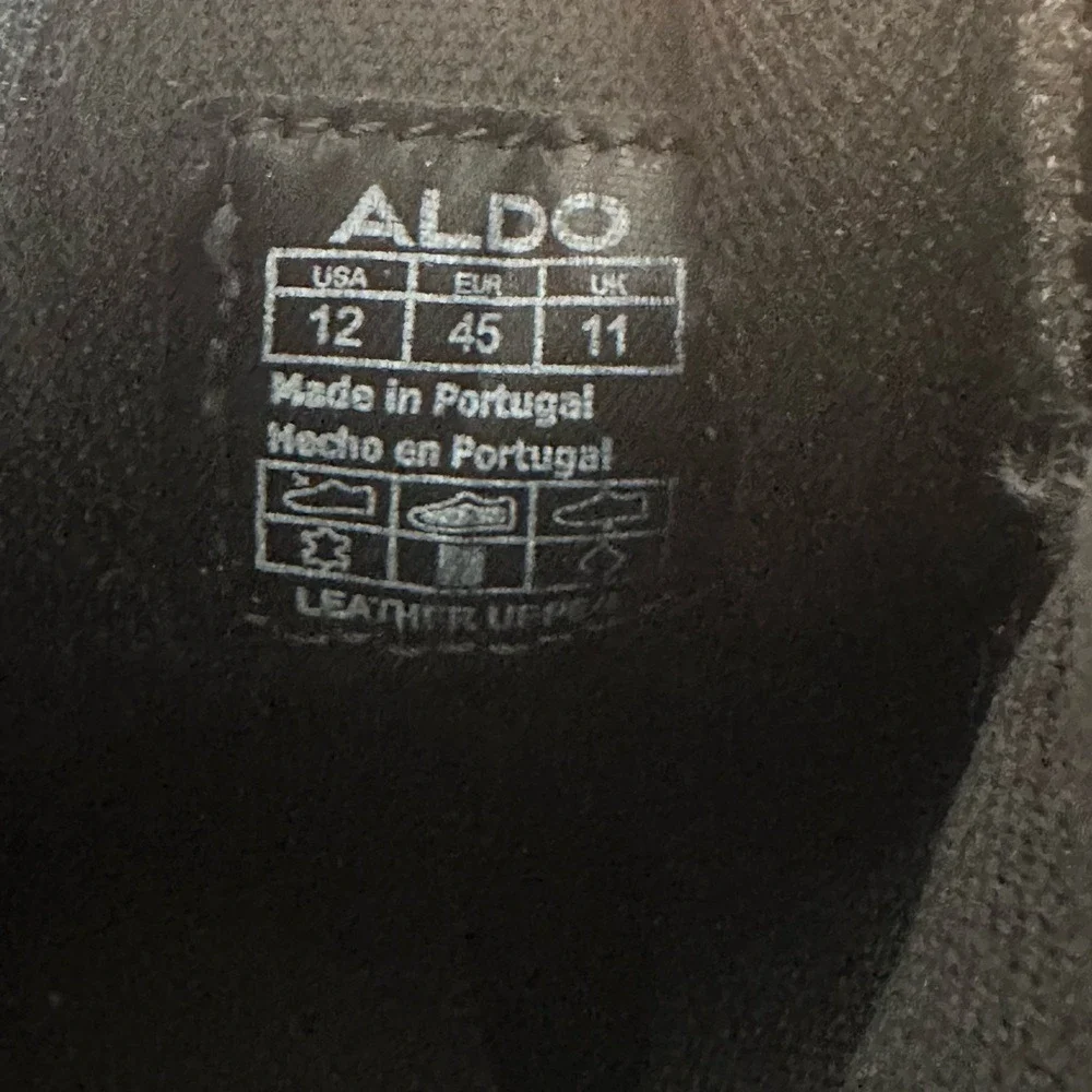 ALDO Leather Chukka Boot Mens Size 8 Black Lace Up Side Zip Combat Grunge